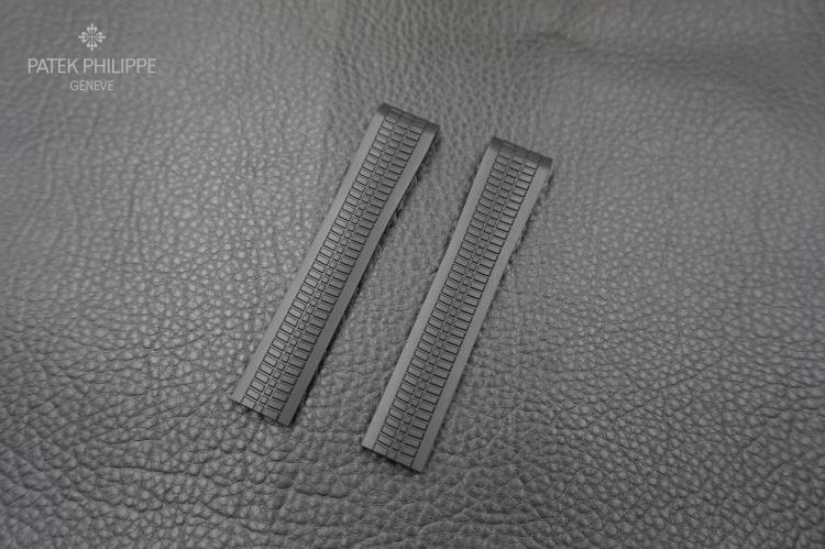 21mm 1:1 Grade Version Caoutchouc Rubber Strap Pure Black For Patek Philippe Watch Aquanaut 5164a 5167a-001 