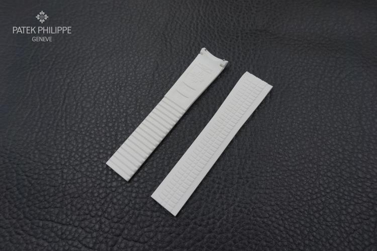 21mm 1:1 Grade Version Caoutchouc Rubber Strap White For Patek Philippe Watch Aquanaut 5164a 5167a-001 