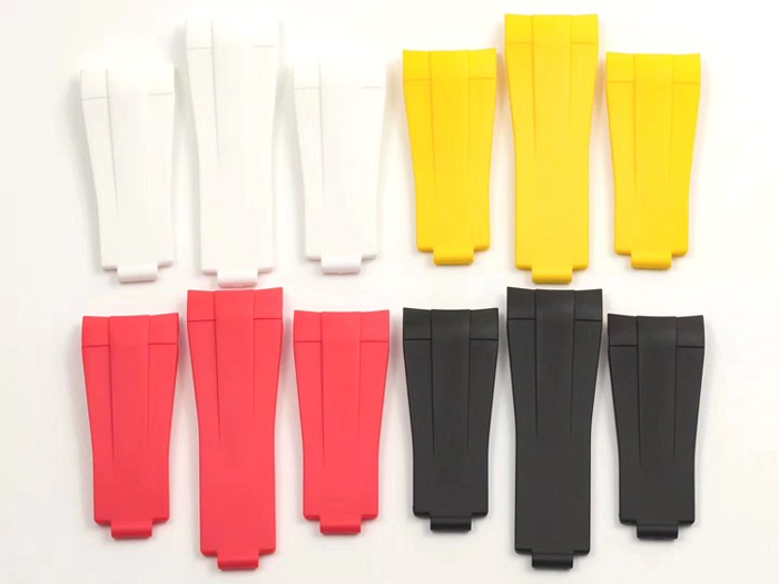 Rolex Sea-Dweller 43mm m126600-000122mm Rubber Strap Pure Red Pure Yellow Pure White and Pure Black Colors 3 straps in 1 set edition