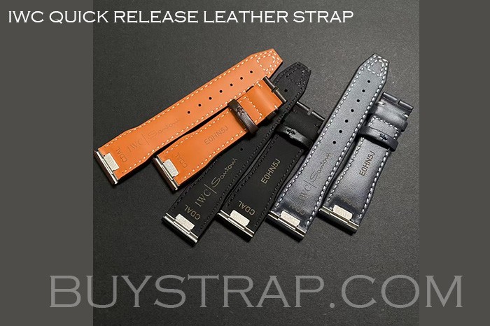 Dark Blue/Black/Brown 20mm Quick Release Italy Calf Leather Strap for IWC Watch