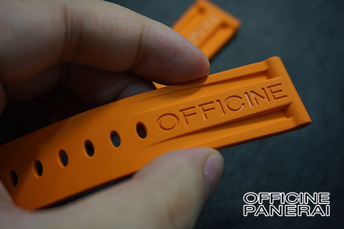 24/22.0 MM SUPER SOFT PURE RUBBER ORANGE AFTERMARKET REPLACEMENT RUBBER BAND STRAP FOR PANERAI WATCH
