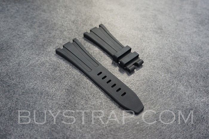 28x20 JET BLACK PURE RUBBER STRAP FOR AUDEMARS PIGUET ROYAL OAK OFFSHORE 42MM TANG BUCKLE