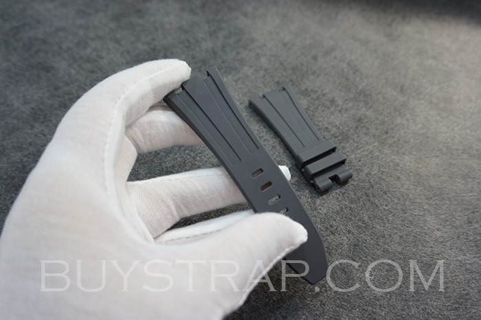 28x20 GREY PURE RUBBER TANG BUCKLE STRAP FOR AUDEMARS PIGUET ROYAL OAK OFFSHORE 42MM