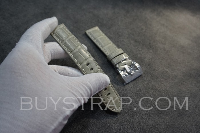 New Quality Vintage Grey Private custom made 20mm/22mm/24mm/26mm alligator strap for Panerai SUBMERSIBLE LUMINOR AND RADIOMIR WATCH