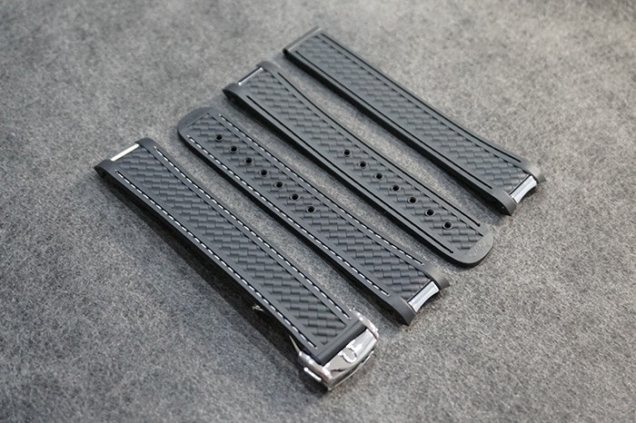20x18mm Black rubber strap for Omega Seamaster With quality folding clasp