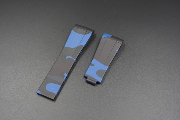 20mm Swiss Made Camouflage Blue Rubber Strap for Rolex