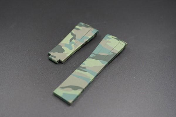 20mm Swiss Made Camouflage Green Rubber Strap for Rolex