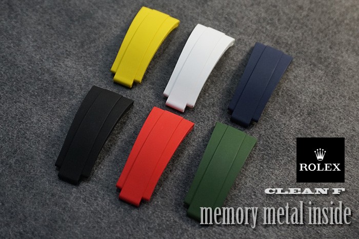 WHITE/YELLOW/NAVY BLUE/RED/BLACK/GREEN SUMER COLORS CLEAN F EDITION 20MM MEMORY METAL BAND FOR ROLEX 116655-OYSTERFLEX YACHT-MASTER BRACELET. ALSO FITS DAYTONA AND SUBMARINER SUCH AS 116610 