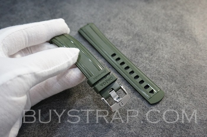 JVS Edition 20x18mm Green Rubber Strap for Omega Seamaster With Quality Tang buckle
