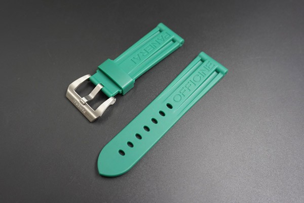 24mm Swiss Made Green Rubber Strap For Panerai Watch