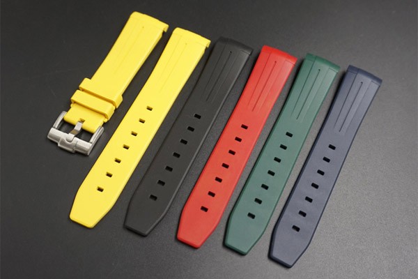 New Super Soft 20mm Swiss Made Red/Yellow/Green/Blue/Black Rubber Strap for Rolex Watch. Submariner Replacement Strap