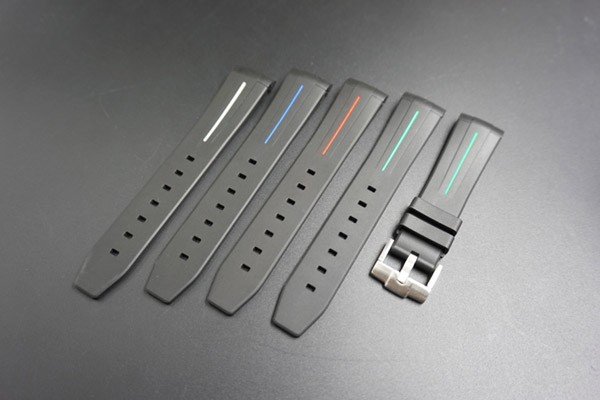 20mm Swiss Made Middle Color Lines Rubber Strap for Rolex Watch. Submariner Replacement Strap