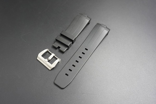 24mm Swiss Made Black Rubber Strap for Panerai LUMINOR Watch