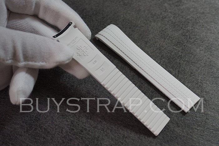 2023 WHITE 3KF TOP VERSION  HIGH QUALITY RUBBER (NOT SILICONE)  21MM FOR PATEK PHILIPPE AQUANAUT 5167