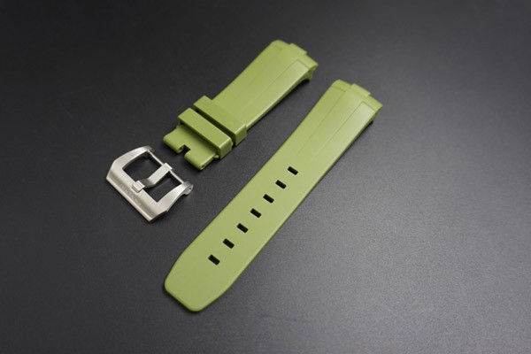 24mm Swiss Made Light Green Rubber Strap for Panerai LUMINOR Watch