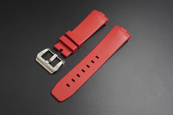 24mm Swiss Made Red Rubber Strap for Panerai LUMINOR Watch