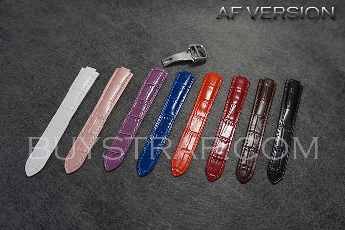 AF Edition16mm Lady Size Alligator Style 8 Colors Calf Leather Strap For Cartier Ballon Bleu