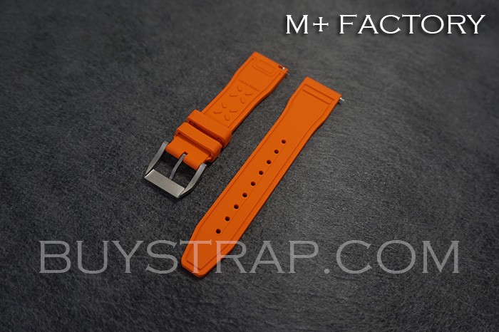 M+ Version Quick-change 20mm and 21mm Summer Orange Natrual Rubber Strap for IWC PILOT’S and Mark Watches