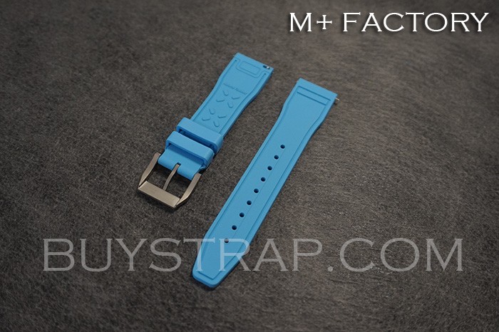 M+ Version Quick-change 20mm and 21mm Miami Blue Natrual Rubber Strap for IWC PILOT’S and Mark Watches