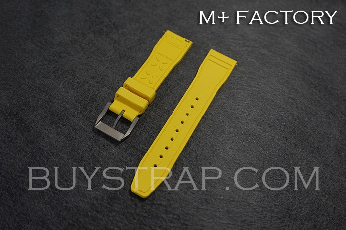 M+ Version Quick-change 20mm and 21mm Yellow Natrual Rubber Strap for IWC PILOT’S and Mark Watches