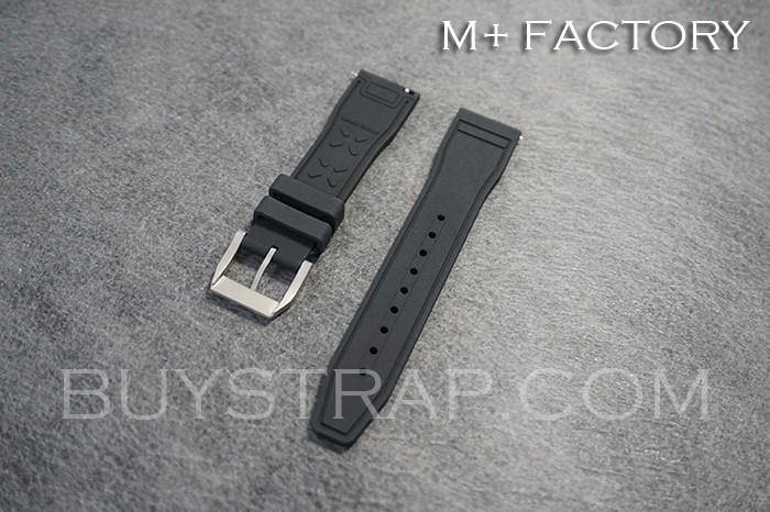 M+ Version Quick-change 20mm 21mm 22mm Jet Black Natrual Rubber Strap for IWC PILOT’S and Mark Watches