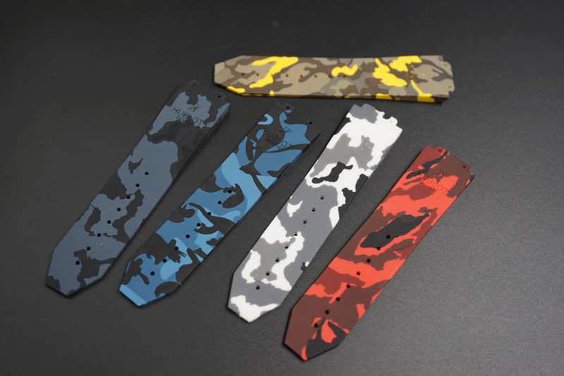 25x22 Hublot bigbang watch Camouflage red grey blue white and yellow rubber strap
