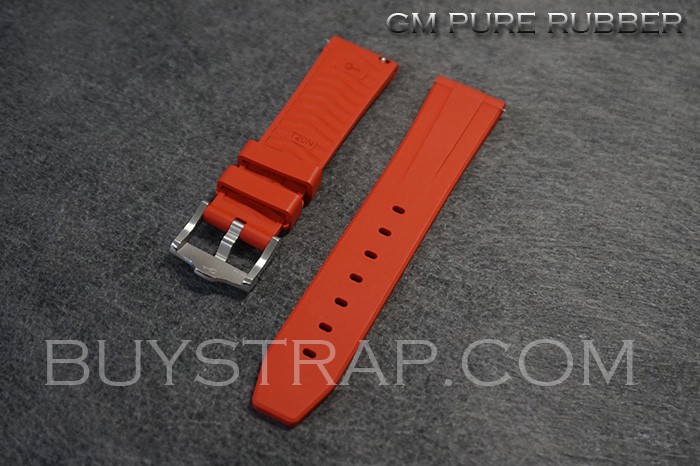 2024 New GM 20mm Quick-Change Pure Rubber (Not Silicone) Red Color Universal Strap Fits IWC and ROLEX Daytona and Submariner