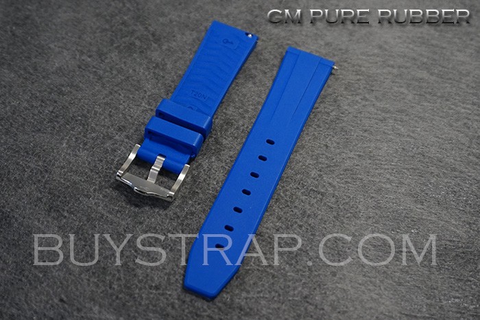 2024 New GM 20mm Quick-Change Pure Rubber (Not Silicone) Bright Blue Color Universal Strap Fits IWC and ROLEX Daytona and Submariner