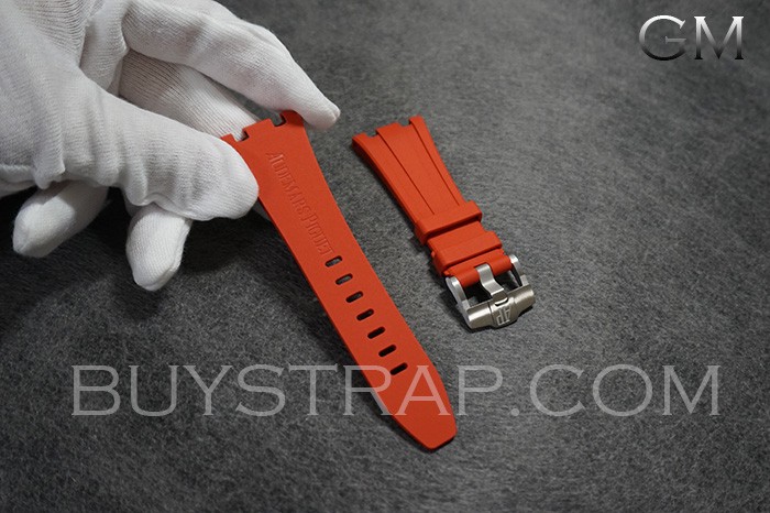 GM Version 28mm Caoutchouc Veritable Red Rubber Strap For Audemars Piguet 42mm Watches 26470