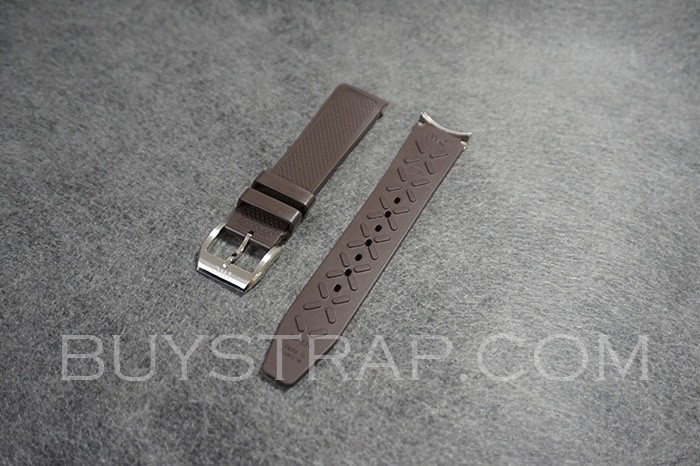 20x18 Brown rubber strap with tang buckle for IWC PORTUGUESE