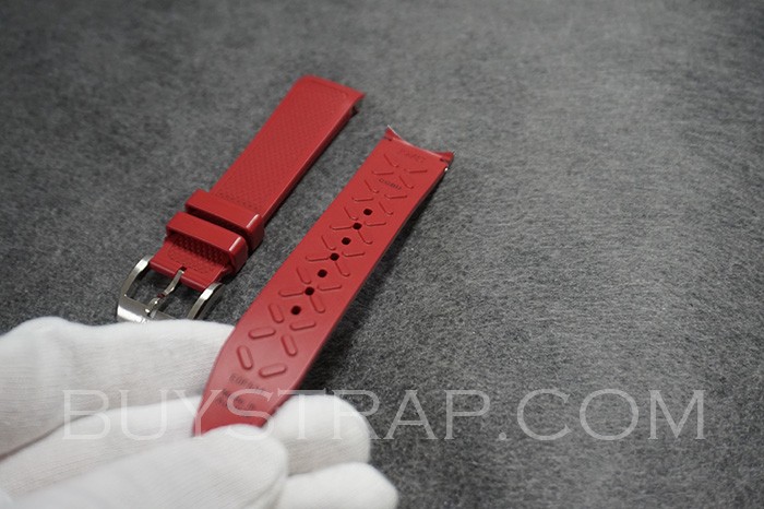 20x18 Red rubber strap with tang buckle for IWC PORTUGUESE