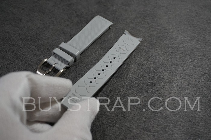 20x18 Grey rubber strap with tang buckle for IWC PORTUGUESE