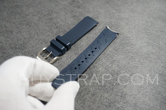 Made in Austria 20x18 Navy blue rubber strap with tang buckle for IWC PORTUGUESE