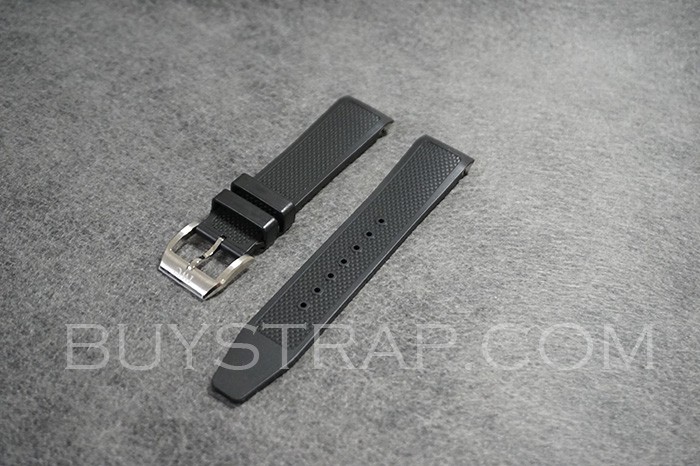 20x18 Black rubber strap with tang buckle for IWC PORTUGUESE