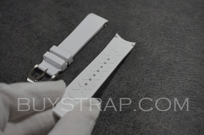 Made in Austria 20x18 White rubber strap with tang buckle for IWC PORTUGUESE