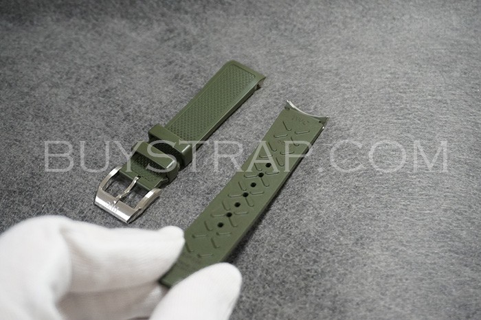 Made in Austria 20x18 Green rubber strap with tang buckle for IWC PORTUGUESE