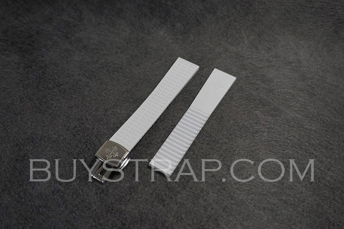 19x16 White rubber strap watch band for Patek Philippe 5067A
