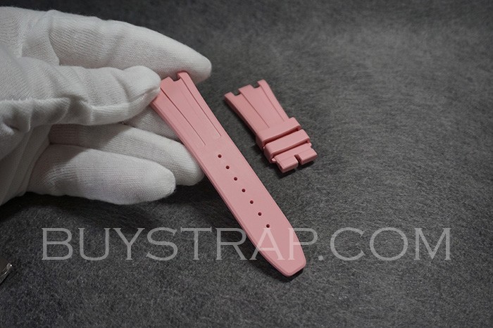 23x18 Pink Caoutchouc Veritable Rubber Strap for Audemars Piguet 26231