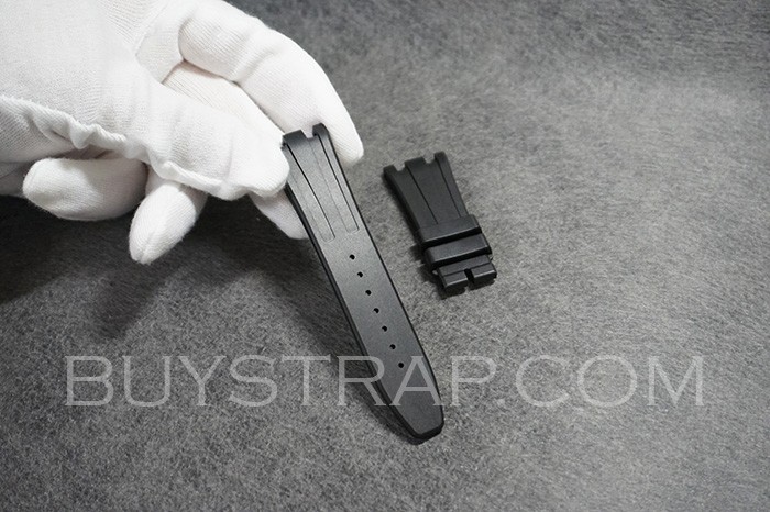23x18 Black Caoutchouc Veritable Rubber Strap for Audemars Piguet 26231
