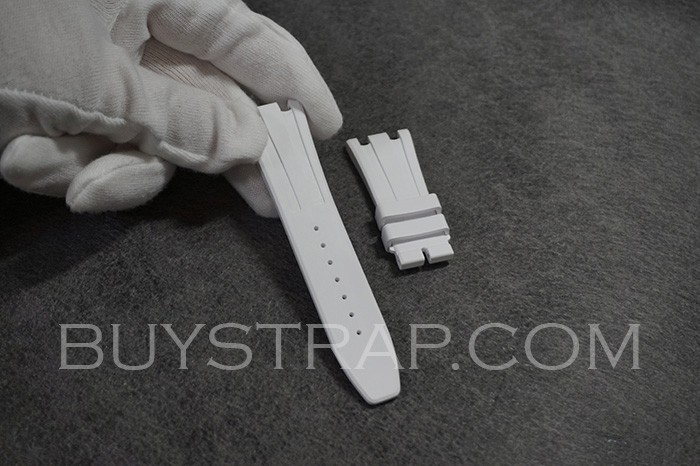 23x18 White Caoutchouc Veritable Rubber Strap for Audemars Piguet 26231