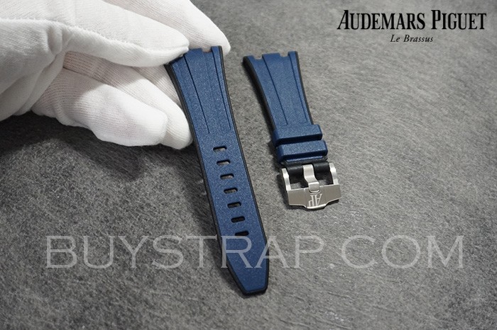 2024 New Version Two-Tone (Blue&Black) Style Long Size 28mm Pure Rubber (Not Silicon) For Audemars Piguet 26470 ROYAL OAK OFFSHORE and Other 42mm Watch Case