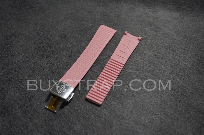 2024 C09 ZF Version Summer Pink 21mm Caoutchouc Veritable Rubber Strap for Patek Philippe Aquanaut 5167