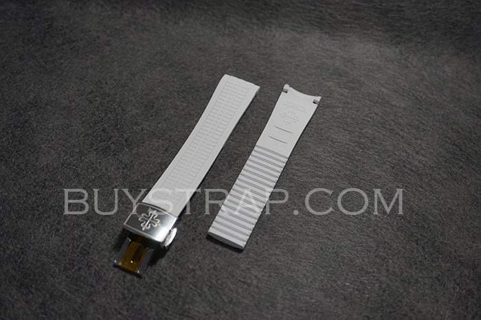 2024 C09 ZF Version Summer Colors Pure White 21mm Caoutchouc Veritable Rubber Strap for Patek Philippe Aquanaut 5167
