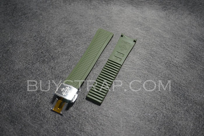 2025 C09 ZF Version Summer Colors Olive Green 21mm Caoutchouc Veritable Rubber Strap for Patek Philippe Aquanaut 5167