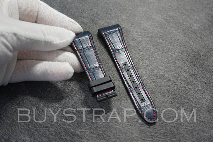 Custom made alligator rubber strap for Franck Muller  V41 and V45