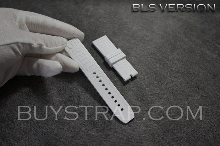 BLS VERSION WHITE CAOUTCHOUG RUBBER STRAP FOR BREITLING DIVER PRO. 22MM