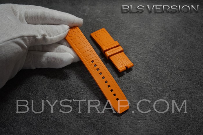 BLS VERSION ORANGE CAOUTCHOUG RUBBER STRAP FOR BREITLING DIVER PRO. 22MM