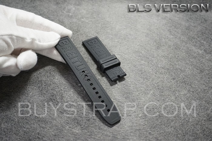 BLS VERSION BLACK CAOUTCHOUG RUBBER STRAP FOR BREITLING DIVER PRO. 22MM
