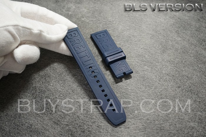 BLS VERSION NAVY BLUE CAOUTCHOUG RUBBER STRAP FOR BREITLING DIVER PRO. 22MM
