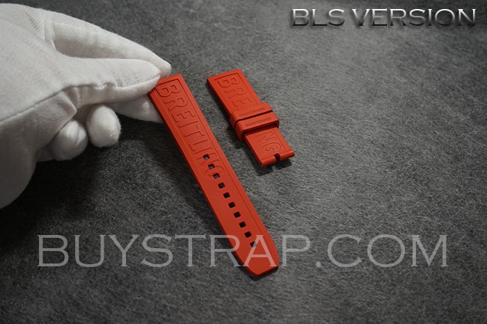 BLS VERSION RED CAOUTCHOUG RUBBER STRAP FOR BREITLING DIVER PRO. 22MM